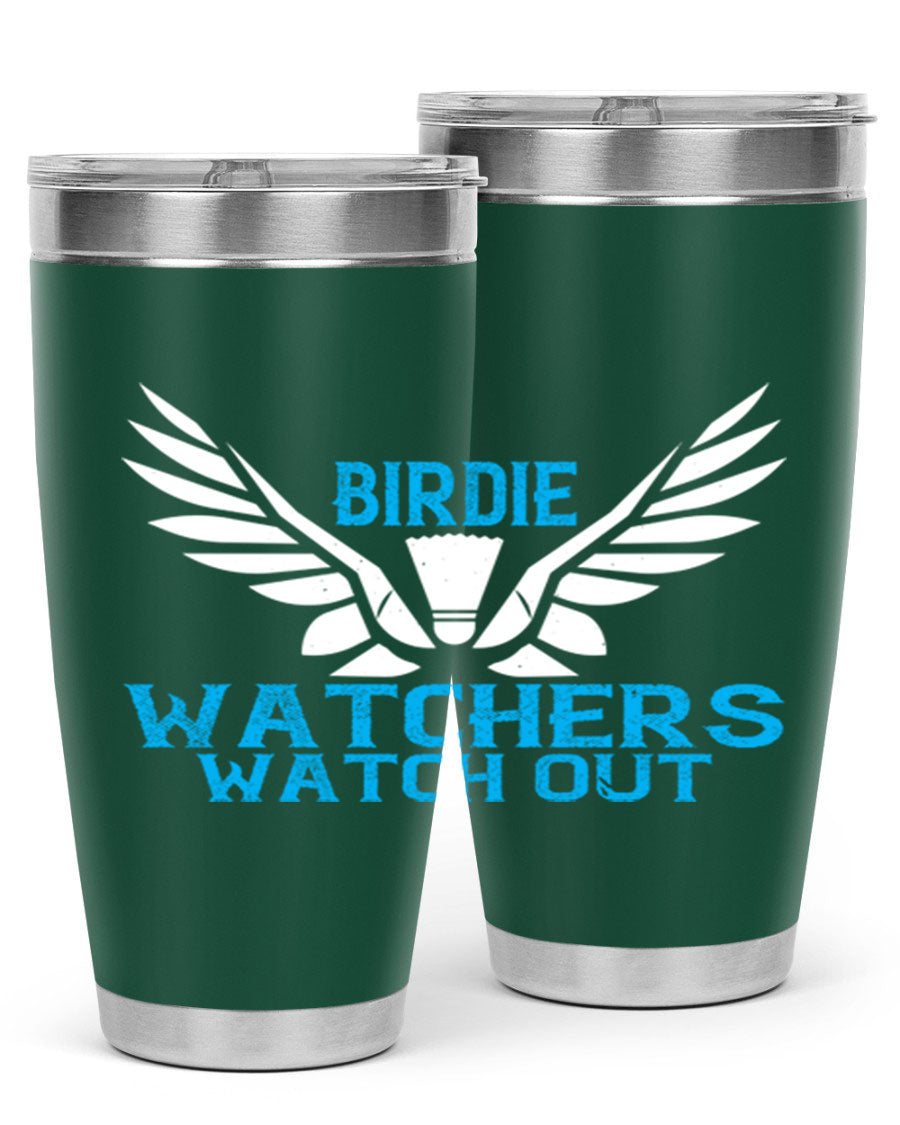 Birdie Watchers 20oz stainless steel tumbler with a sleek design, perfect for hot and cold beverages.