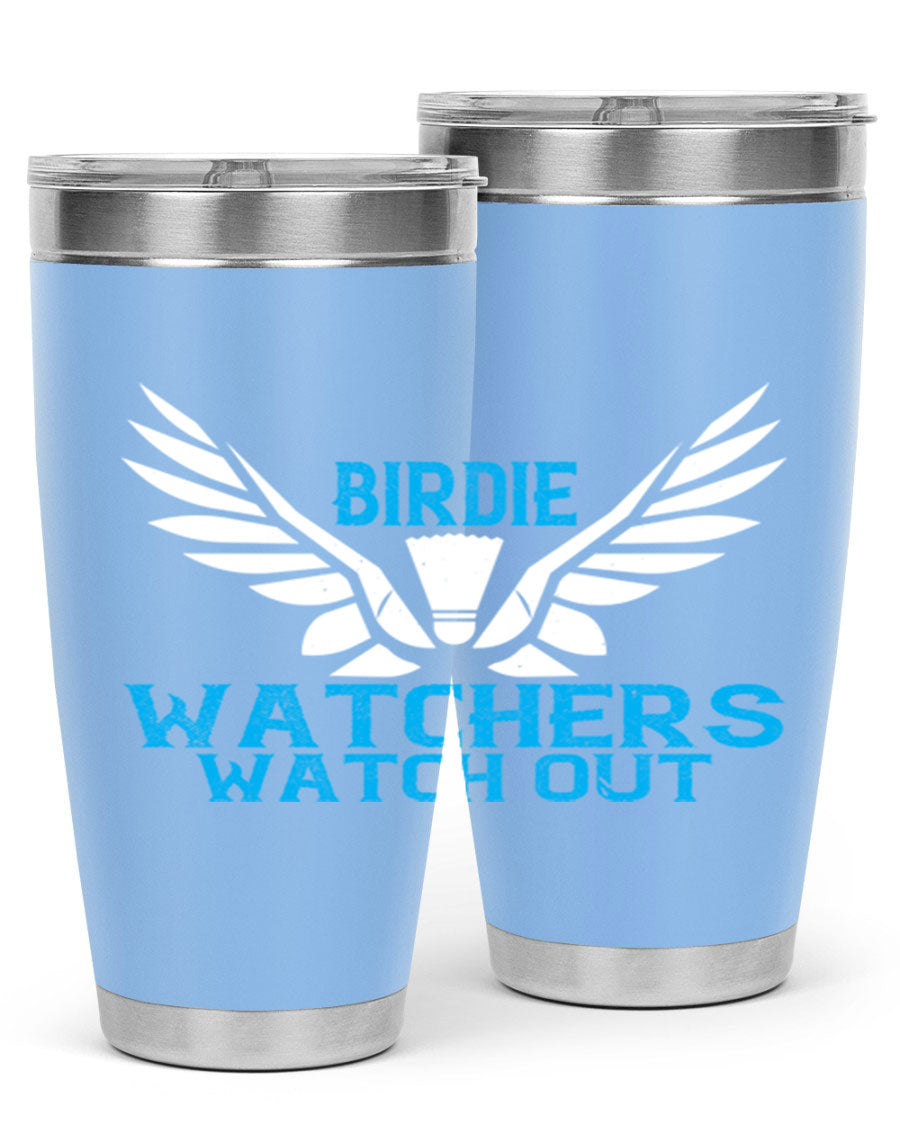 Birdie Watchers 20oz stainless steel tumbler with a sleek design, perfect for hot and cold beverages.