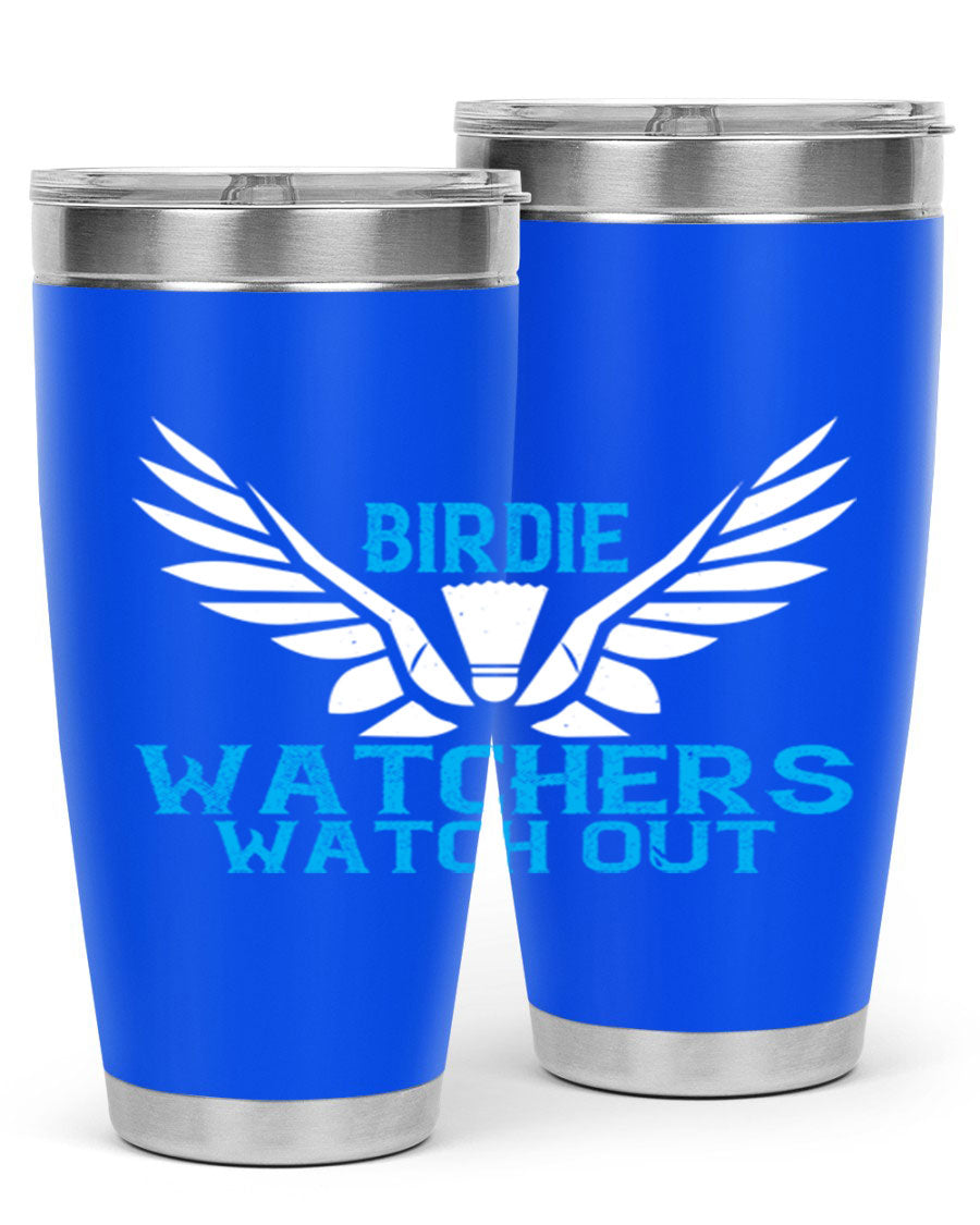 Birdie Watchers 20oz stainless steel tumbler with a sleek design, perfect for hot and cold beverages.