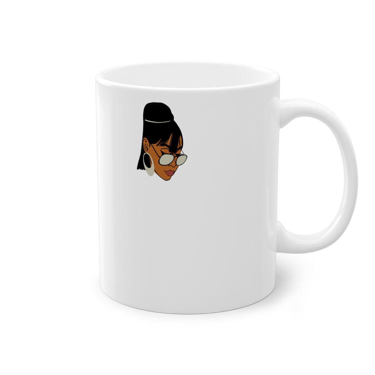 Black afro 40# Mug featuring a two-tone design with a colored handle and interior, perfect for coffee and tea lovers.