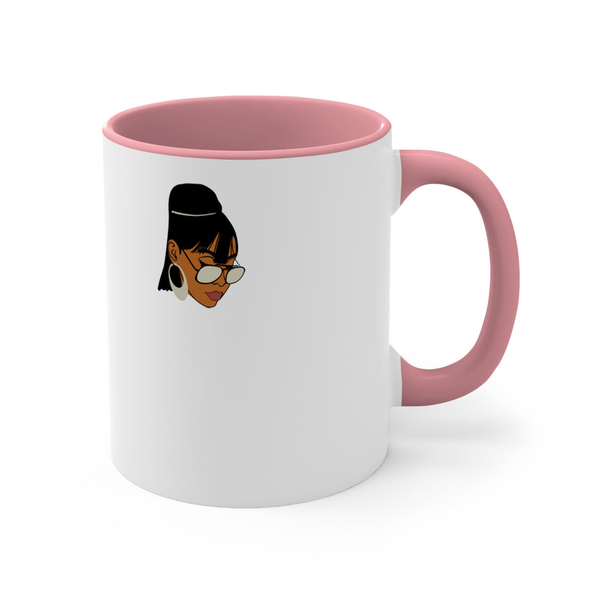 Black afro 40# Mug featuring a two-tone design with a colored handle and interior, perfect for coffee and tea lovers.