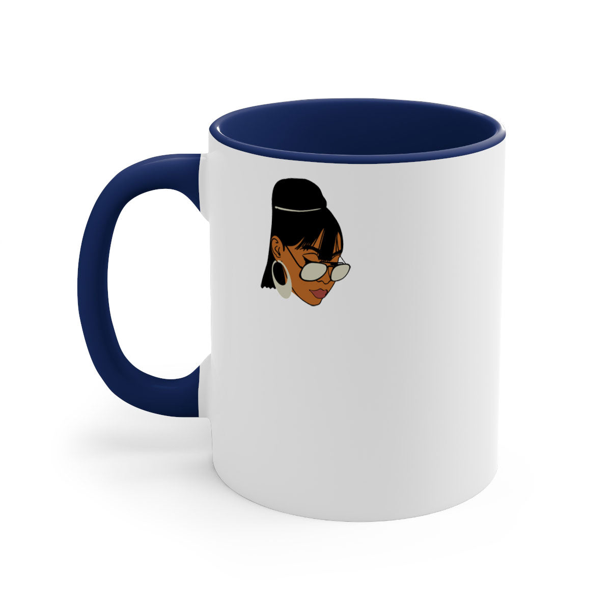 Black afro 40# Mug featuring a two-tone design with a colored handle and interior, perfect for coffee and tea lovers.