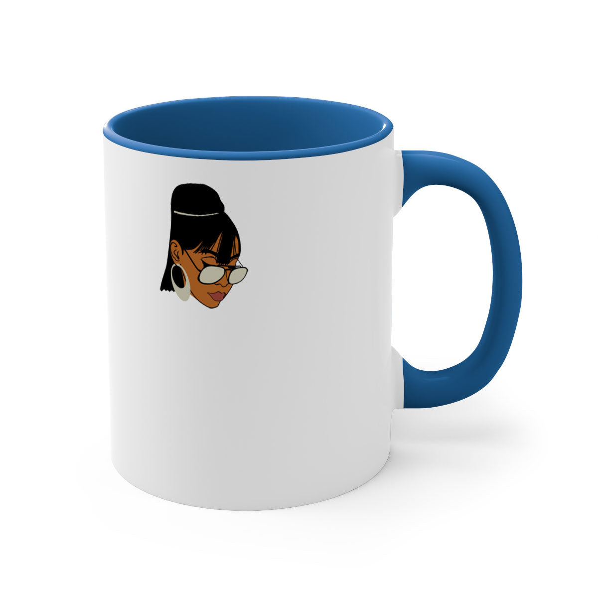 Black afro 40# Mug featuring a two-tone design with a colored handle and interior, perfect for coffee and tea lovers.