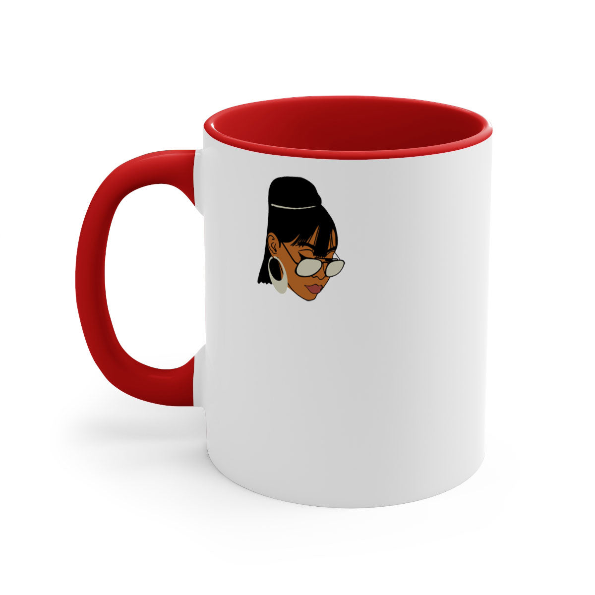 Black afro 40# Mug featuring a two-tone design with a colored handle and interior, perfect for coffee and tea lovers.