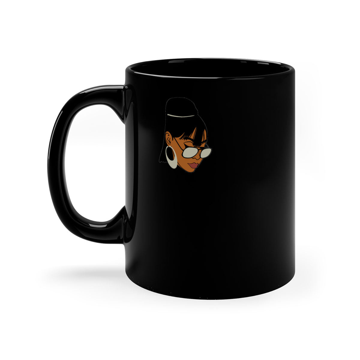Black afro 40# Mug featuring a two-tone design with a colored handle and interior, perfect for coffee and tea lovers.