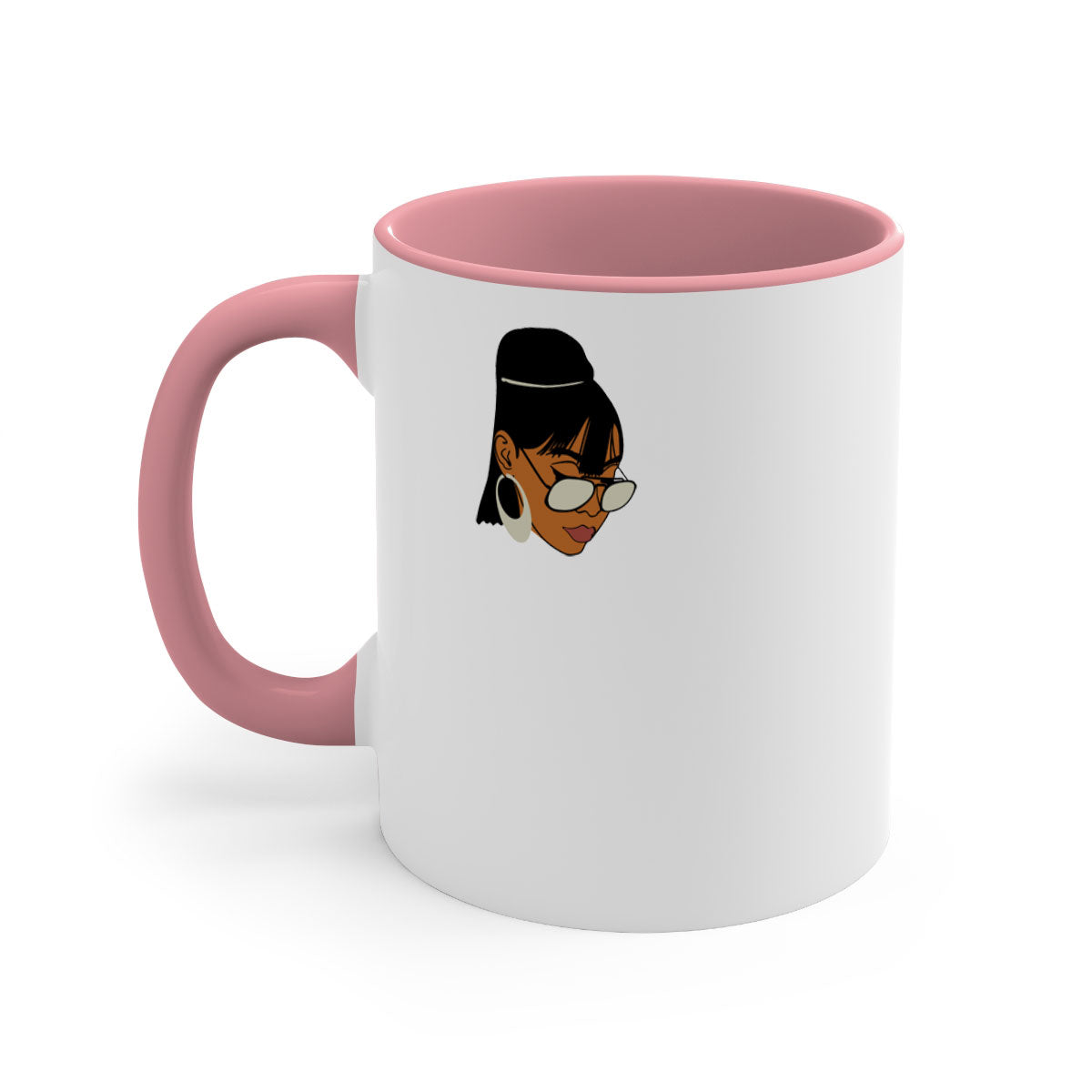 Black afro 40# Mug featuring a two-tone design with a colored handle and interior, perfect for coffee and tea lovers.