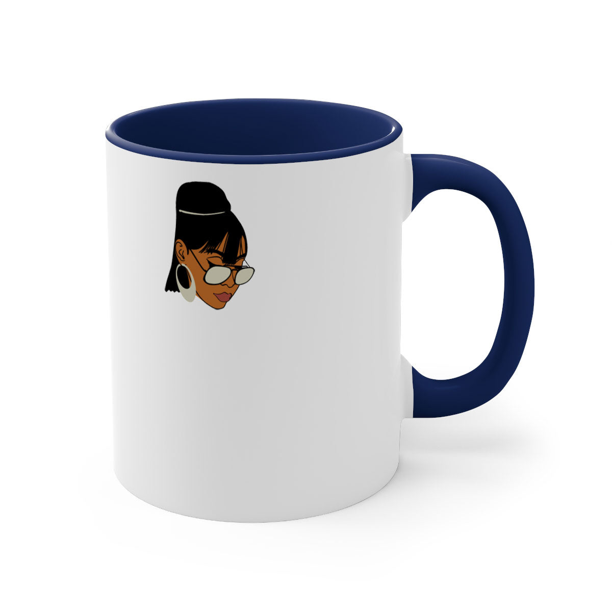 Black afro 40# Mug featuring a two-tone design with a colored handle and interior, perfect for coffee and tea lovers.