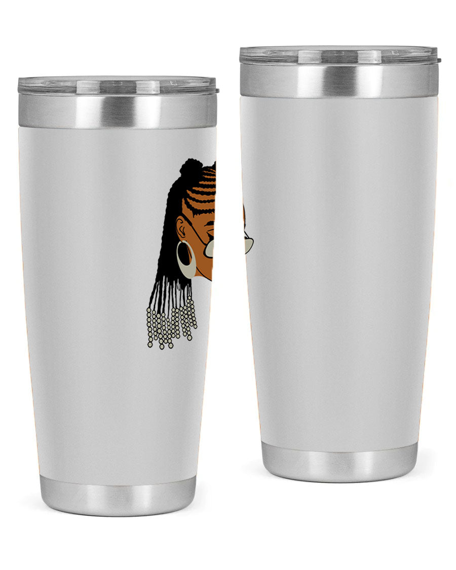 Black afro 43# tumbler in 20oz and 30oz sizes, showcasing a sleek stainless steel design with a press-in lid.