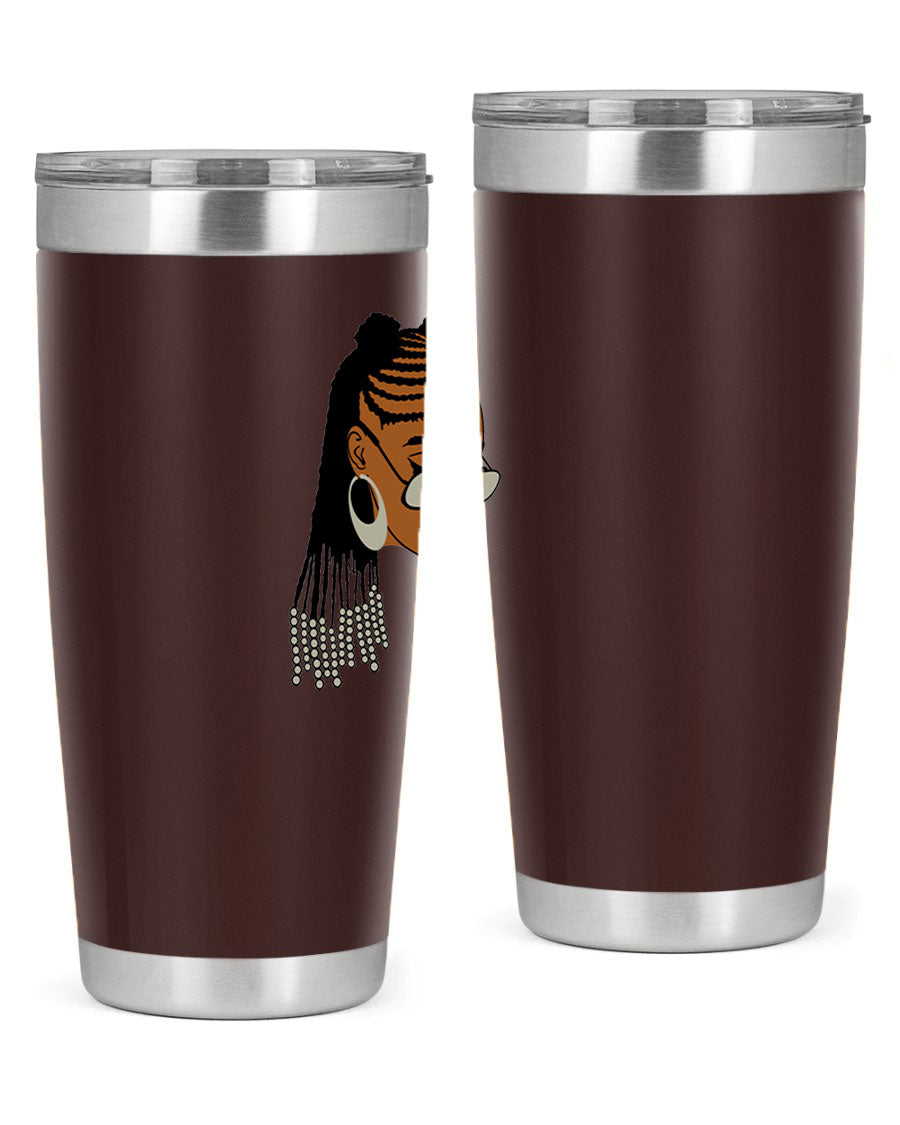Black afro 43# tumbler in 20oz and 30oz sizes, showcasing a sleek stainless steel design with a press-in lid.
