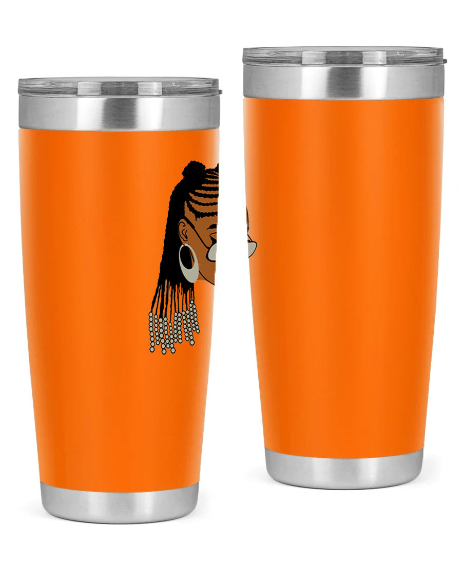 Black afro 43# tumbler in 20oz and 30oz sizes, showcasing a sleek stainless steel design with a press-in lid.