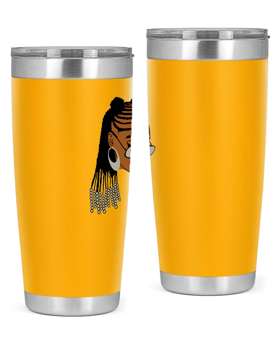 Black afro 43# tumbler in 20oz and 30oz sizes, showcasing a sleek stainless steel design with a press-in lid.