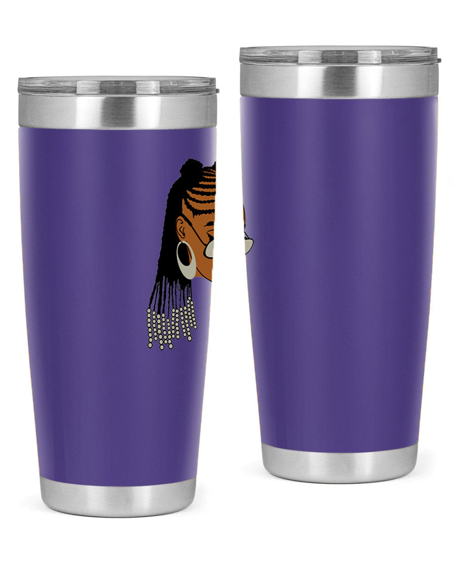 Black afro 43# tumbler in 20oz and 30oz sizes, showcasing a sleek stainless steel design with a press-in lid.