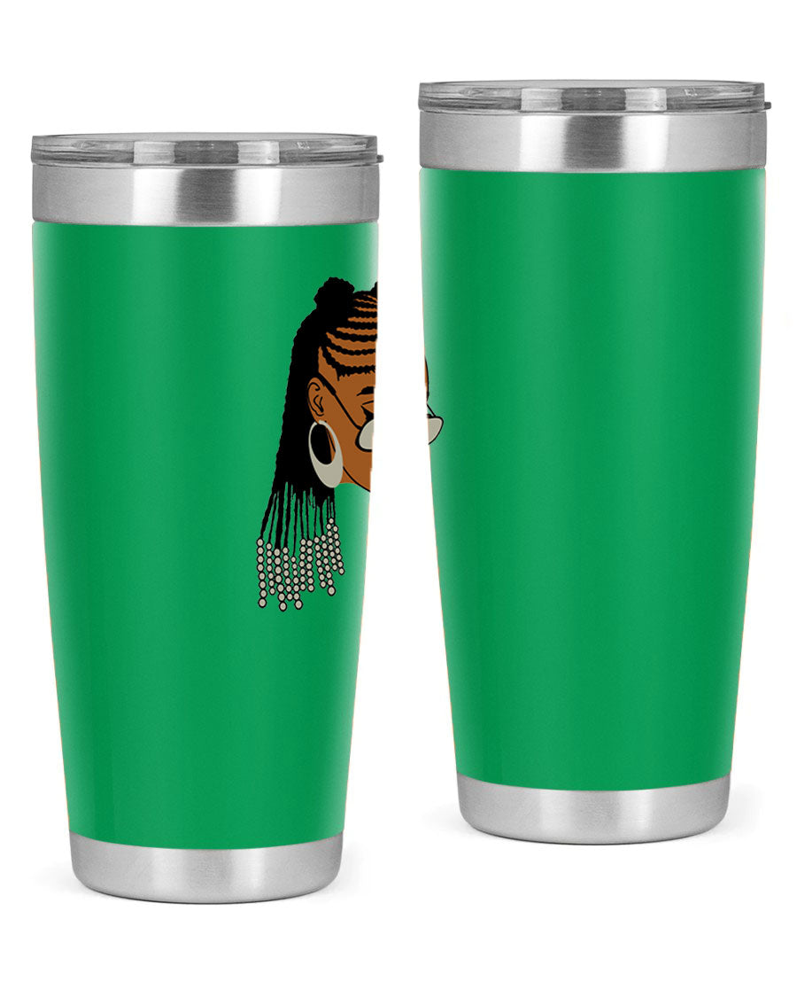 Black afro 43# tumbler in 20oz and 30oz sizes, showcasing a sleek stainless steel design with a press-in lid.