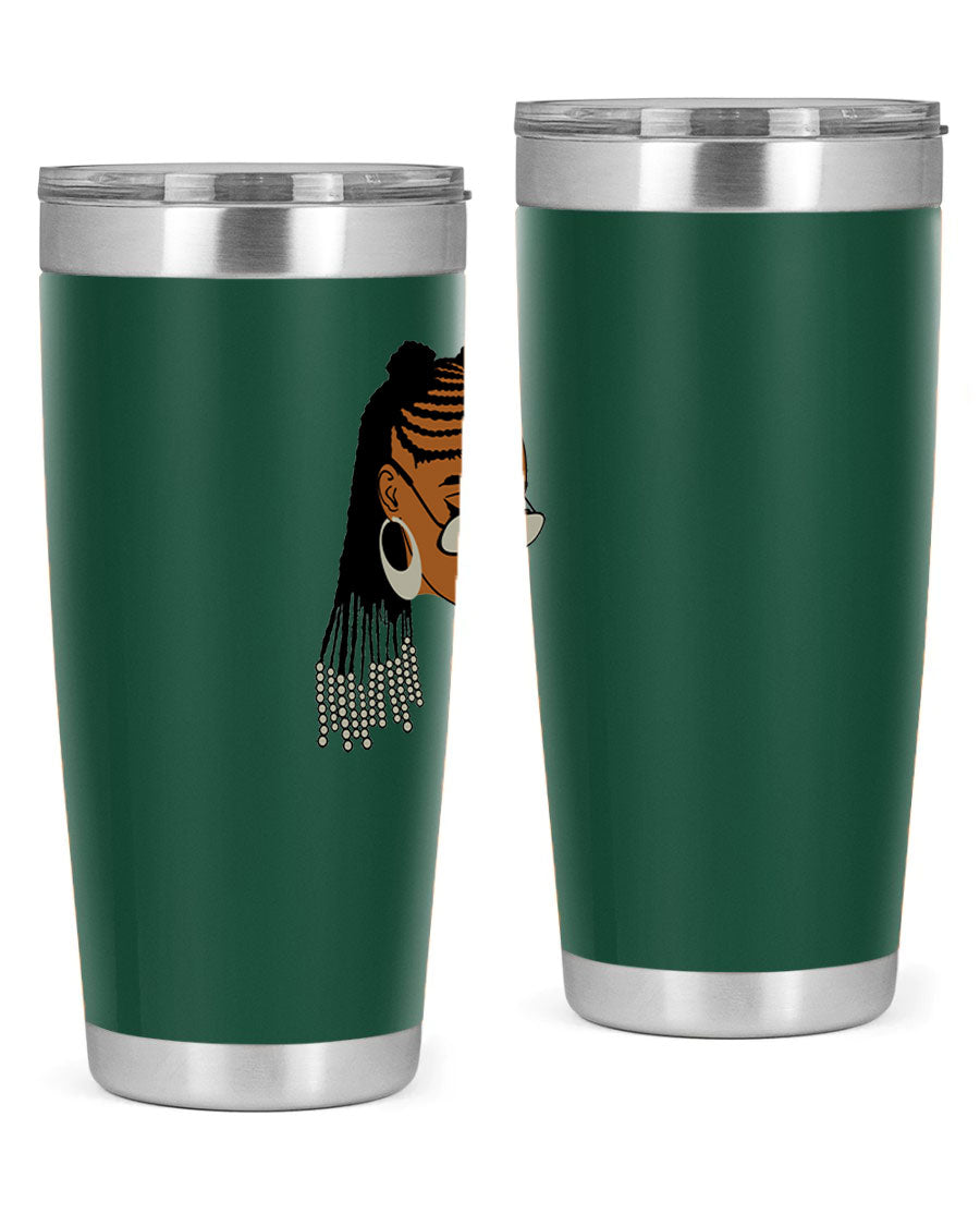 Black afro 43# tumbler in 20oz and 30oz sizes, showcasing a sleek stainless steel design with a press-in lid.