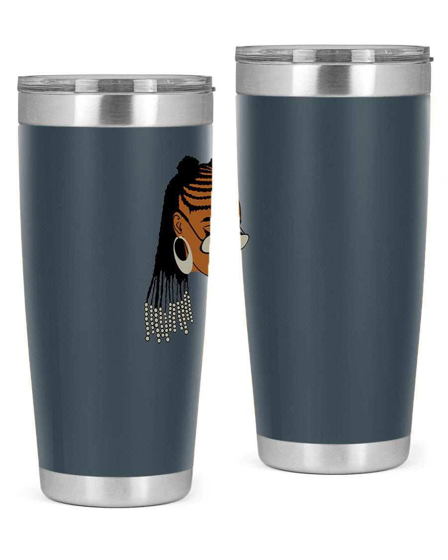 Black afro 43# tumbler in 20oz and 30oz sizes, showcasing a sleek stainless steel design with a press-in lid.