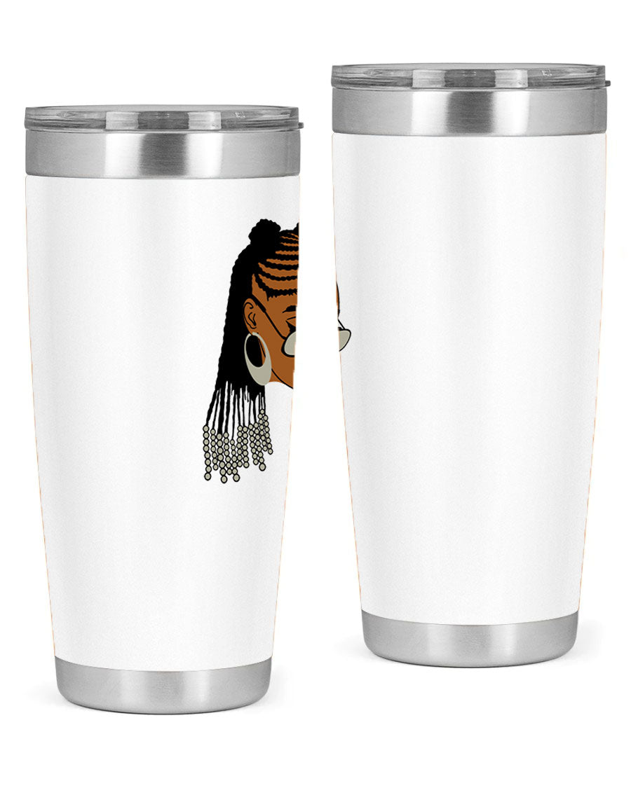 Black afro 43# tumbler in 20oz and 30oz sizes, showcasing a sleek stainless steel design with a press-in lid.