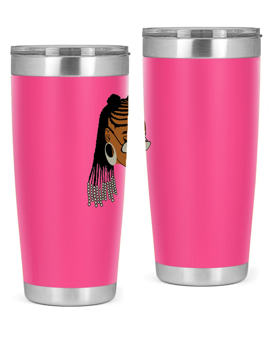 Black afro 43# tumbler in 20oz and 30oz sizes, showcasing a sleek stainless steel design with a press-in lid.