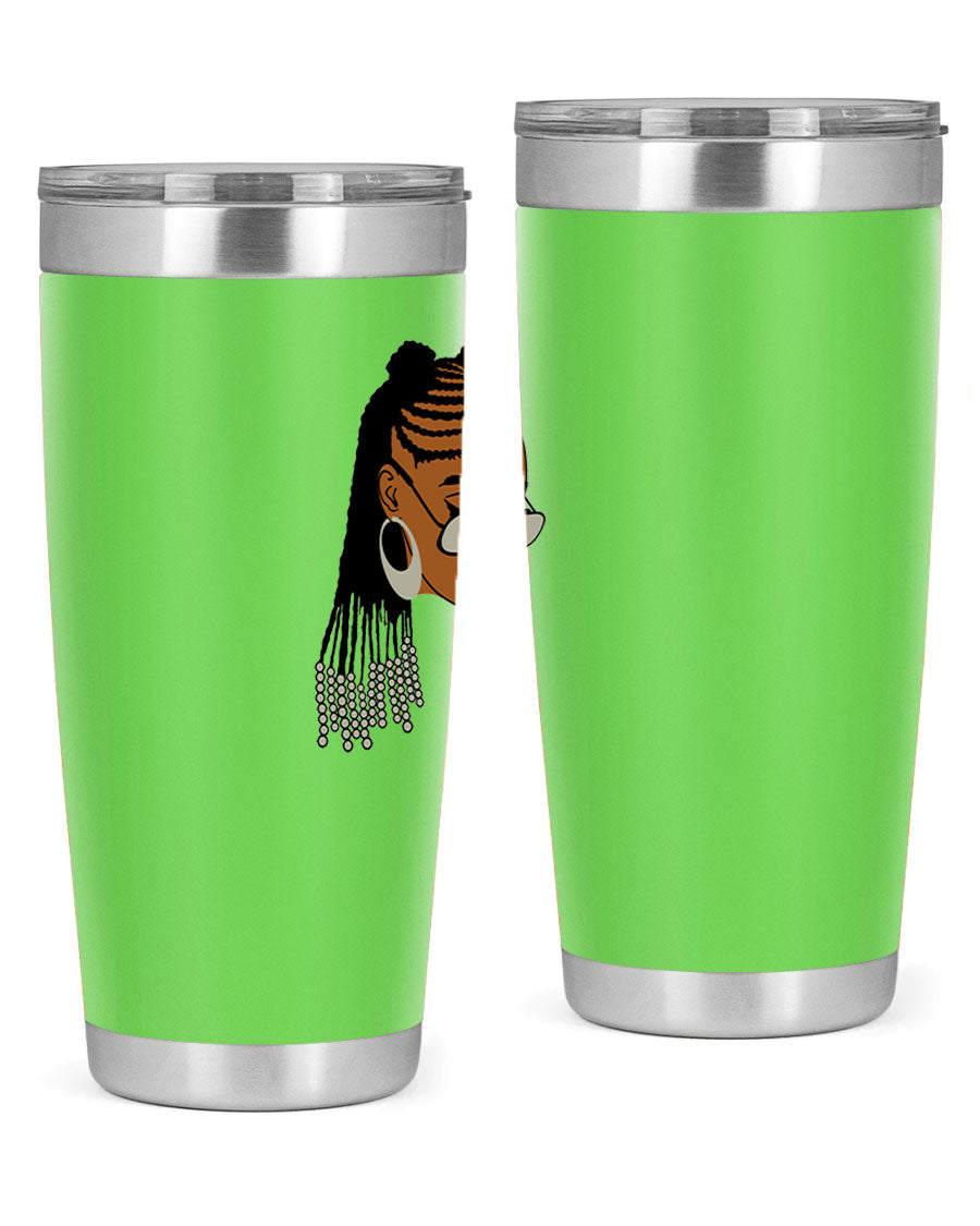 Black afro 43# tumbler in 20oz and 30oz sizes, showcasing a sleek stainless steel design with a press-in lid.