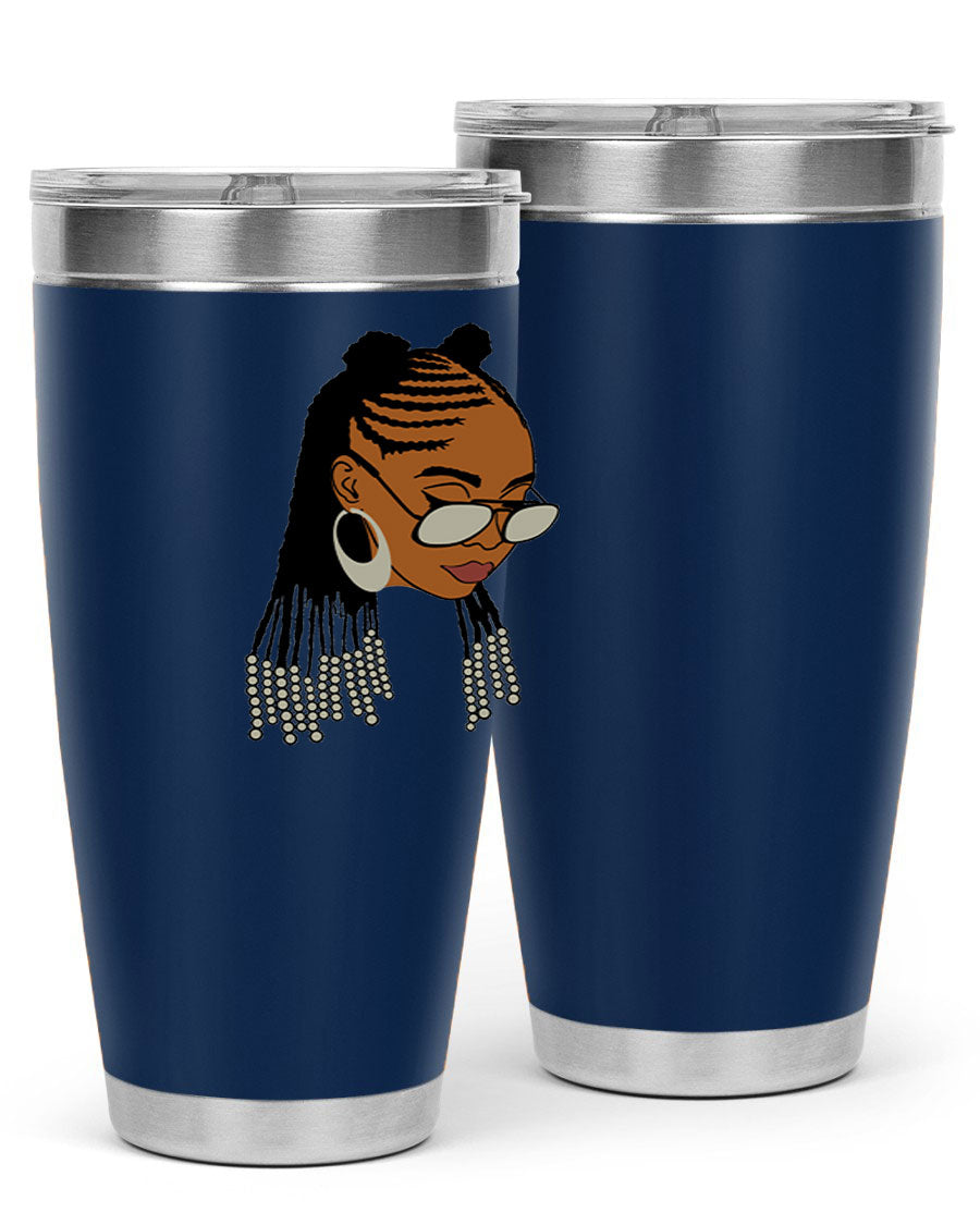 Black afro 43# tumbler in 20oz and 30oz sizes, showcasing a sleek stainless steel design with a press-in lid.