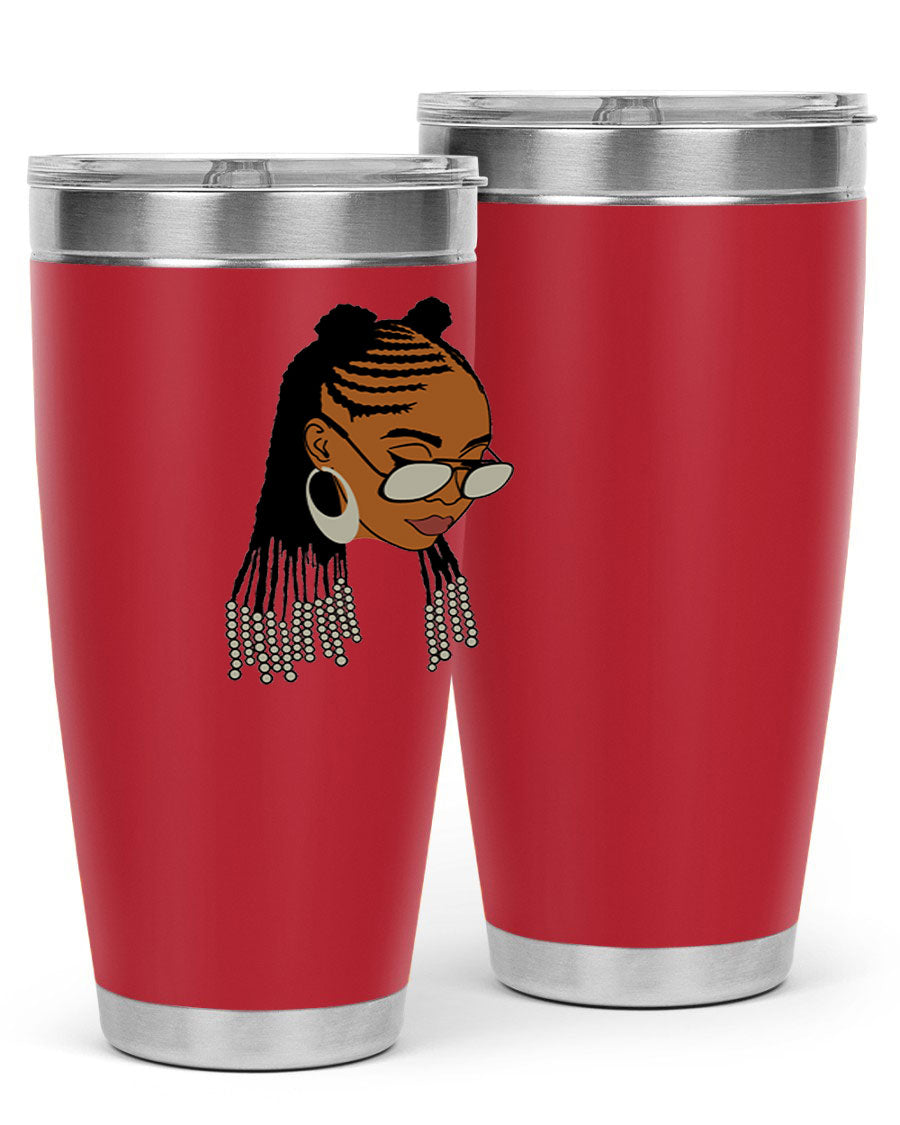 Black afro 43# tumbler in 20oz and 30oz sizes, showcasing a sleek stainless steel design with a press-in lid.