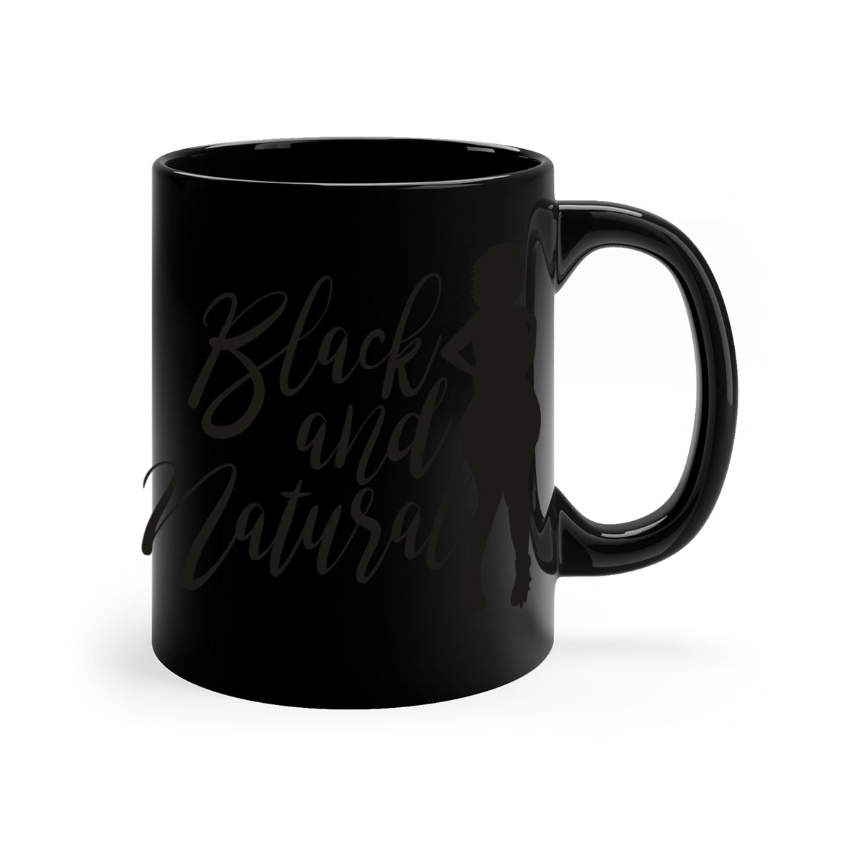 Black and Natural 22# Mug featuring a glossy finish with a colored handle and interior, available in multiple colors.