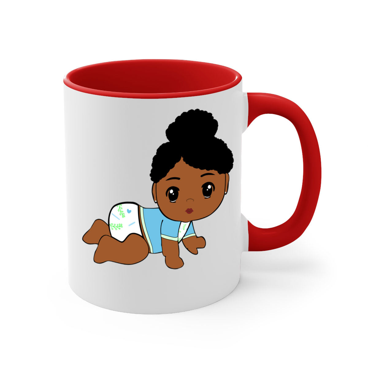 Black baby style 2# Mug featuring a glossy finish with a colored handle and interior, available in multiple colors.