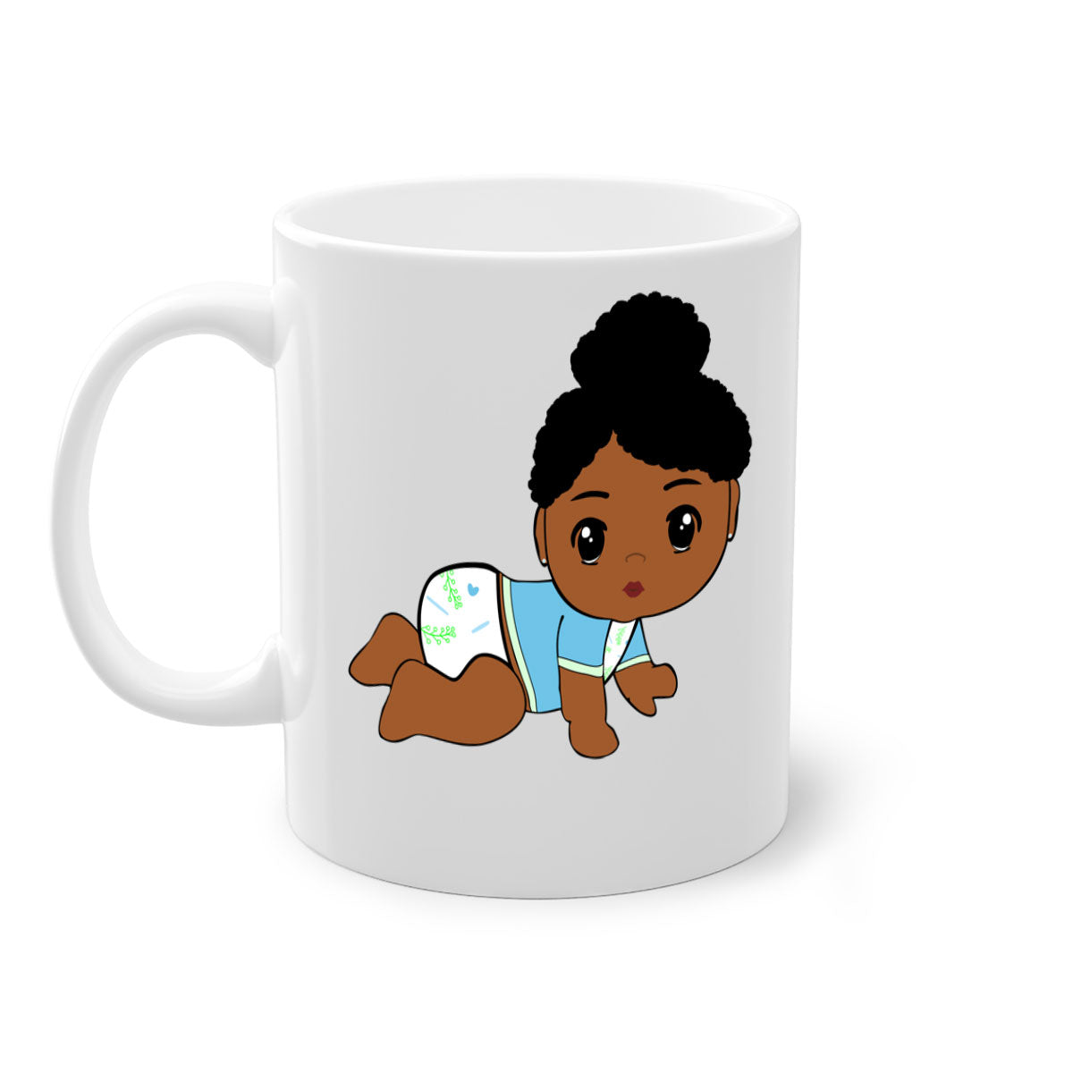 Black baby style 2# Mug featuring a glossy finish with a colored handle and interior, available in multiple colors.