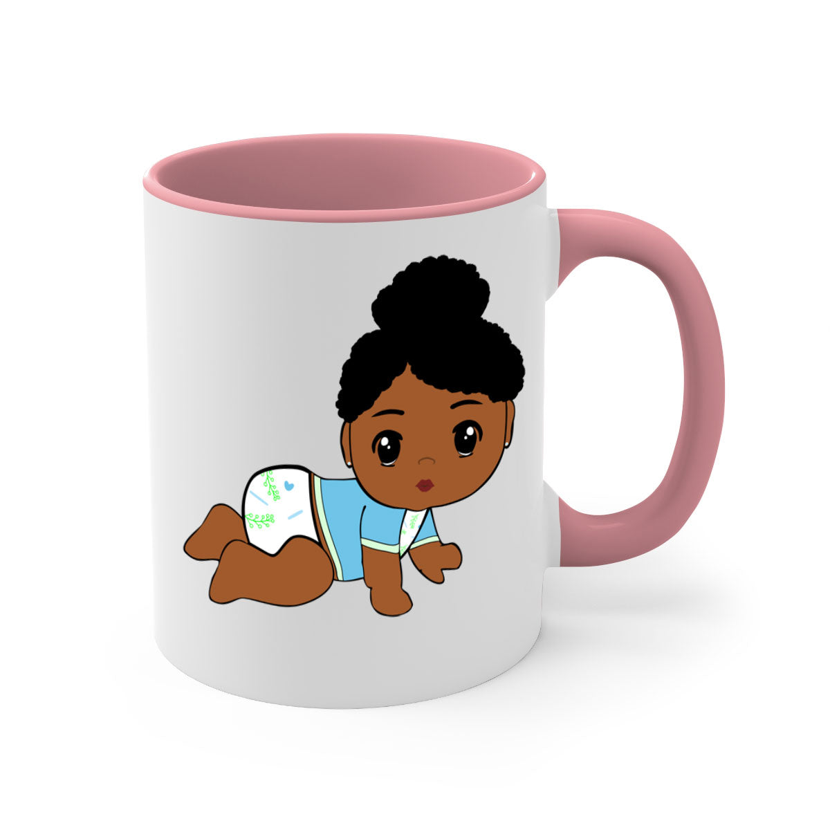 Black baby style 2# Mug featuring a glossy finish with a colored handle and interior, available in multiple colors.