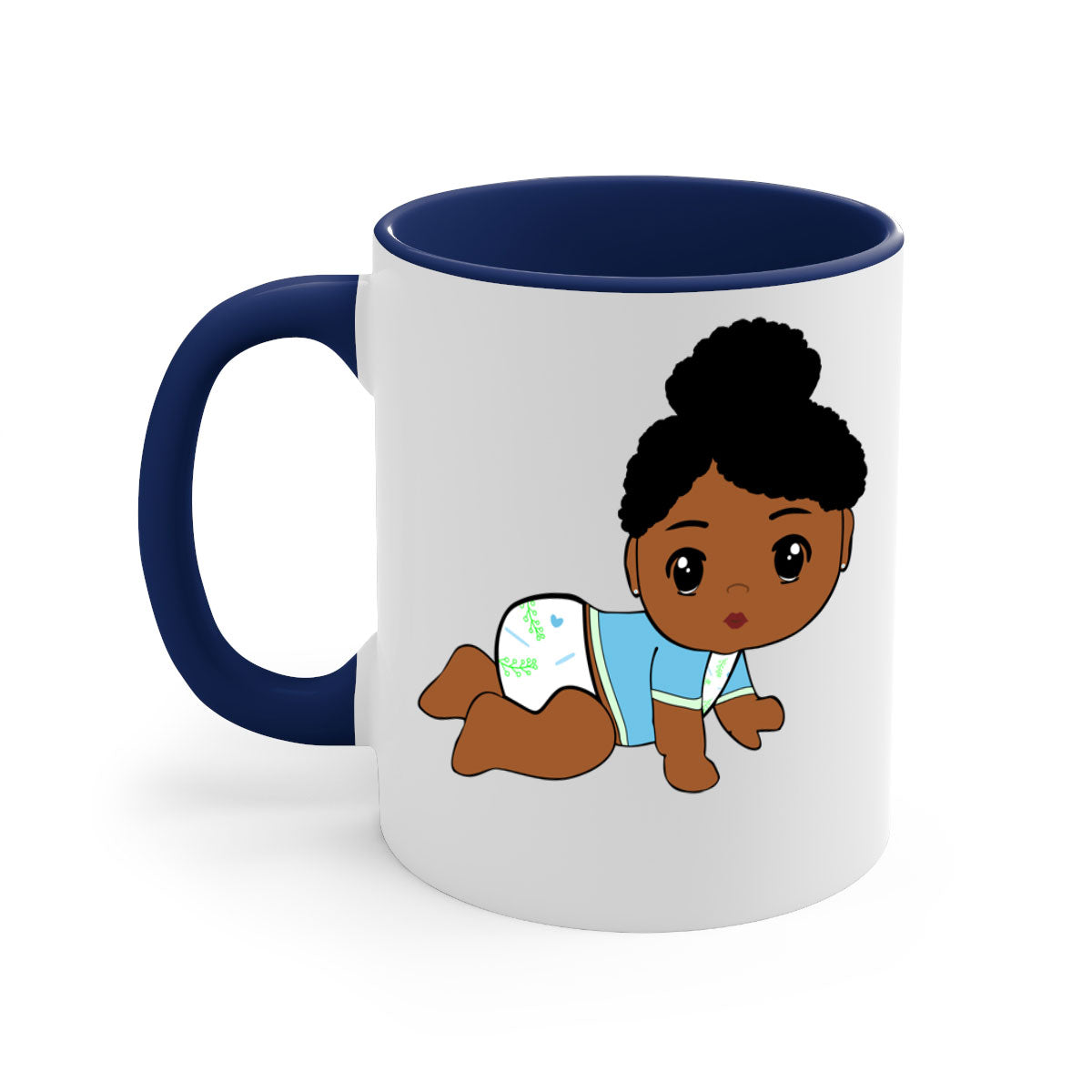 Black baby style 2# Mug featuring a glossy finish with a colored handle and interior, available in multiple colors.