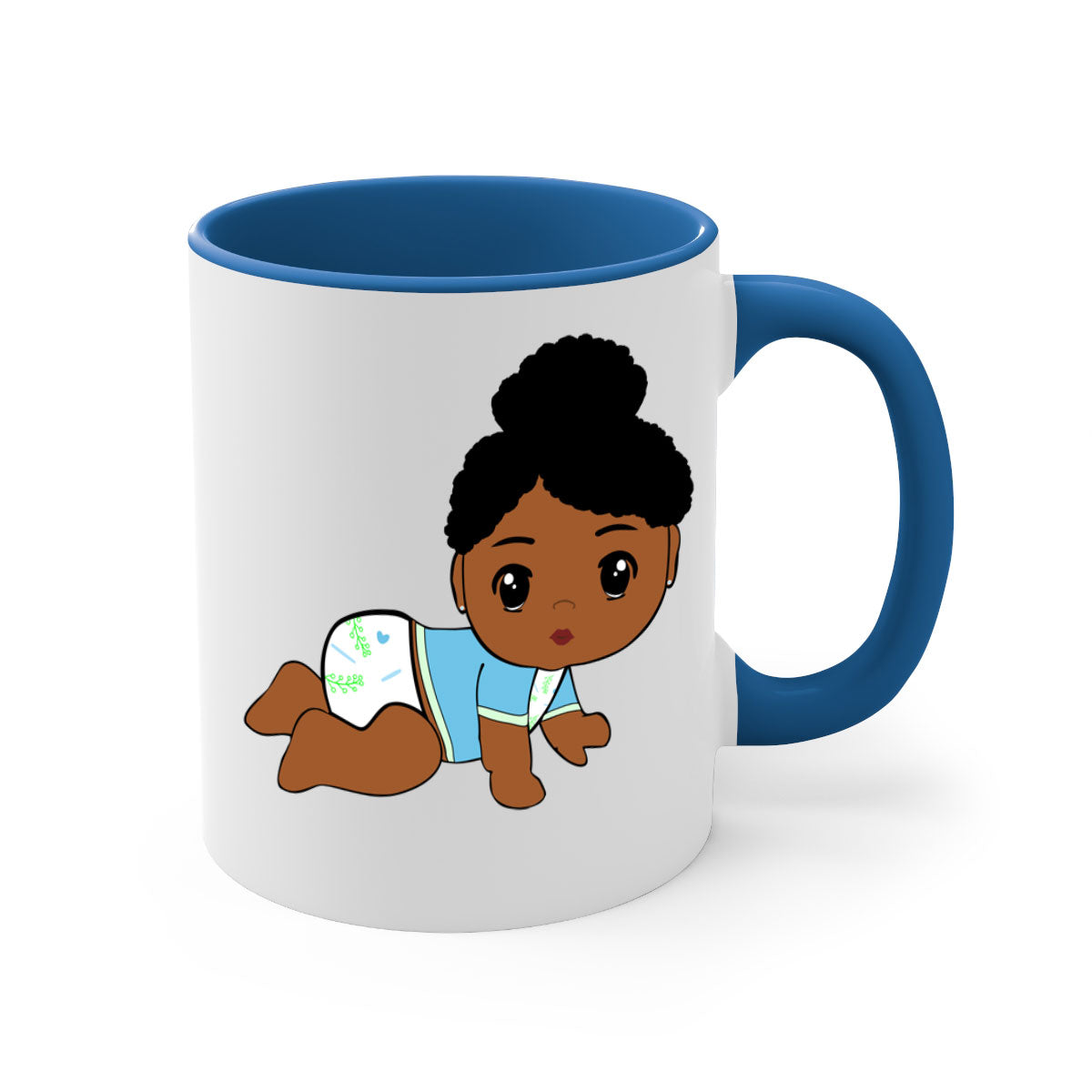 Black baby style 2# Mug featuring a glossy finish with a colored handle and interior, available in multiple colors.