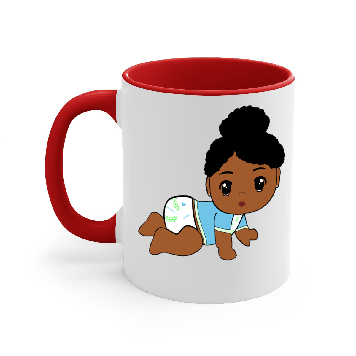 Black baby style 2# Mug featuring a glossy finish with a colored handle and interior, available in multiple colors.