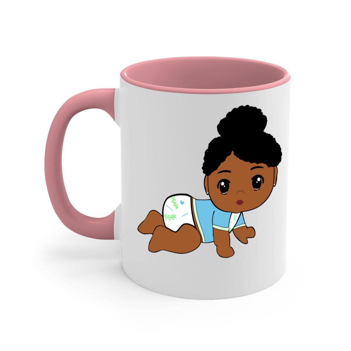 Black baby style 2# Mug featuring a glossy finish with a colored handle and interior, available in multiple colors.