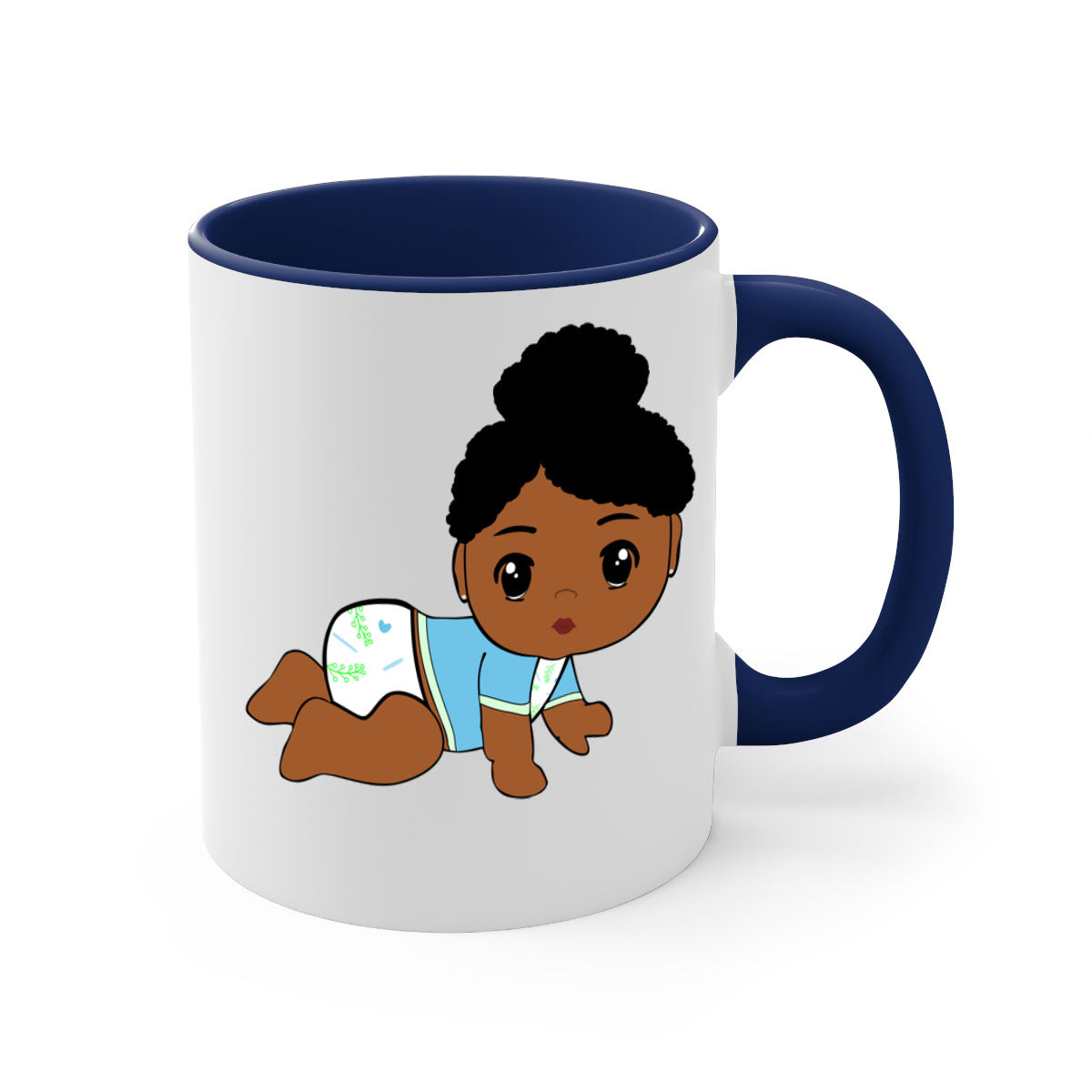 Black baby style 2# Mug featuring a glossy finish with a colored handle and interior, available in multiple colors.