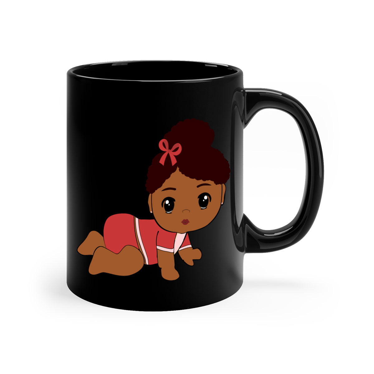 Black Baby Style 3# Mug featuring a two-tone design with a colored handle and glossy finish, available in multiple colors.