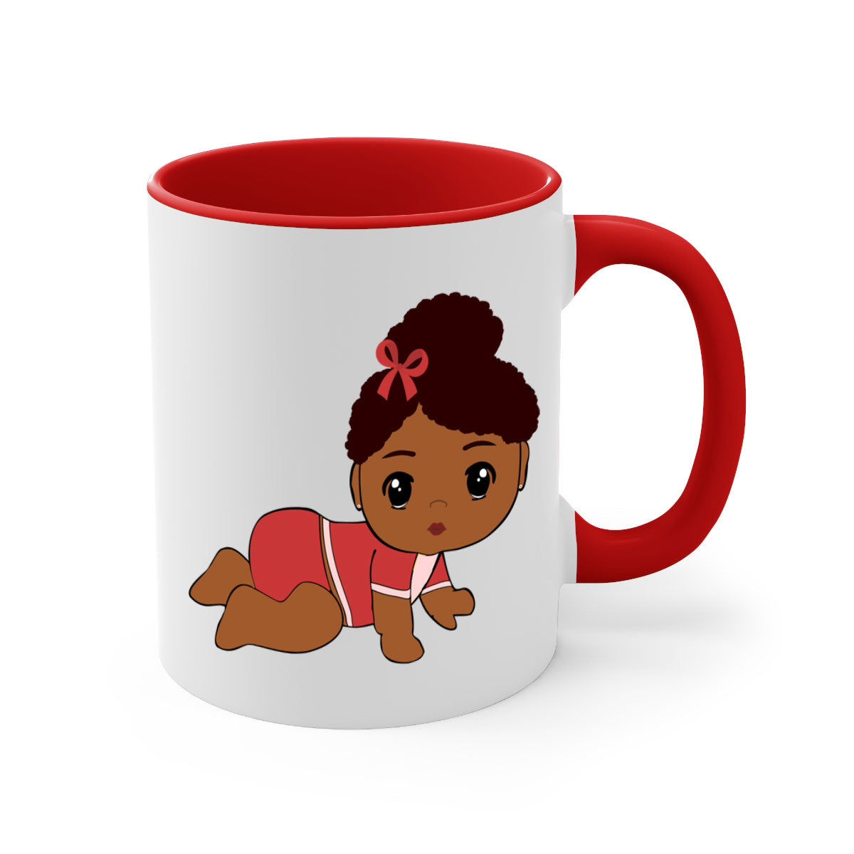 Black Baby Style 3# Mug featuring a two-tone design with a colored handle and glossy finish, available in multiple colors.