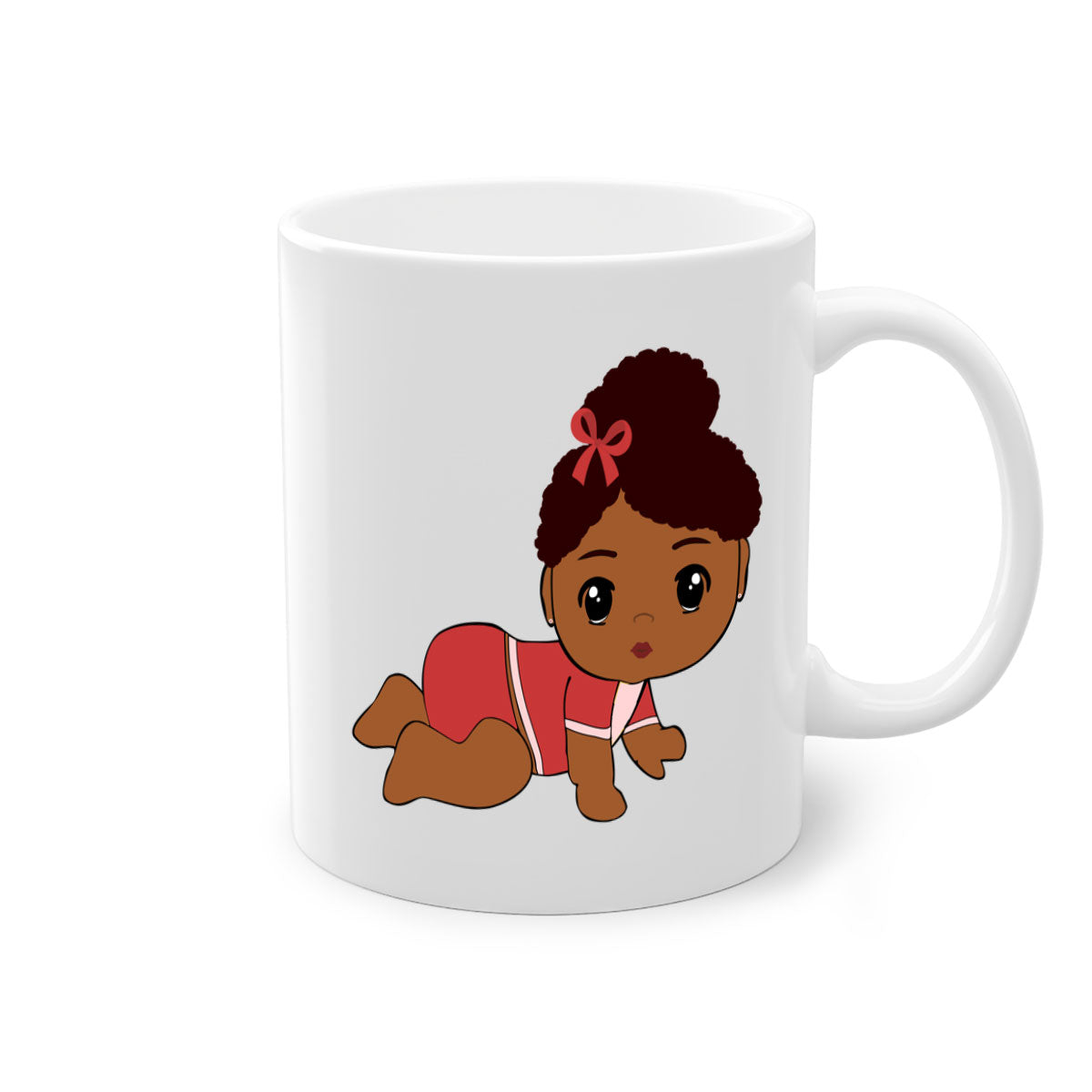 Black Baby Style 3# Mug featuring a two-tone design with a colored handle and glossy finish, available in multiple colors.
