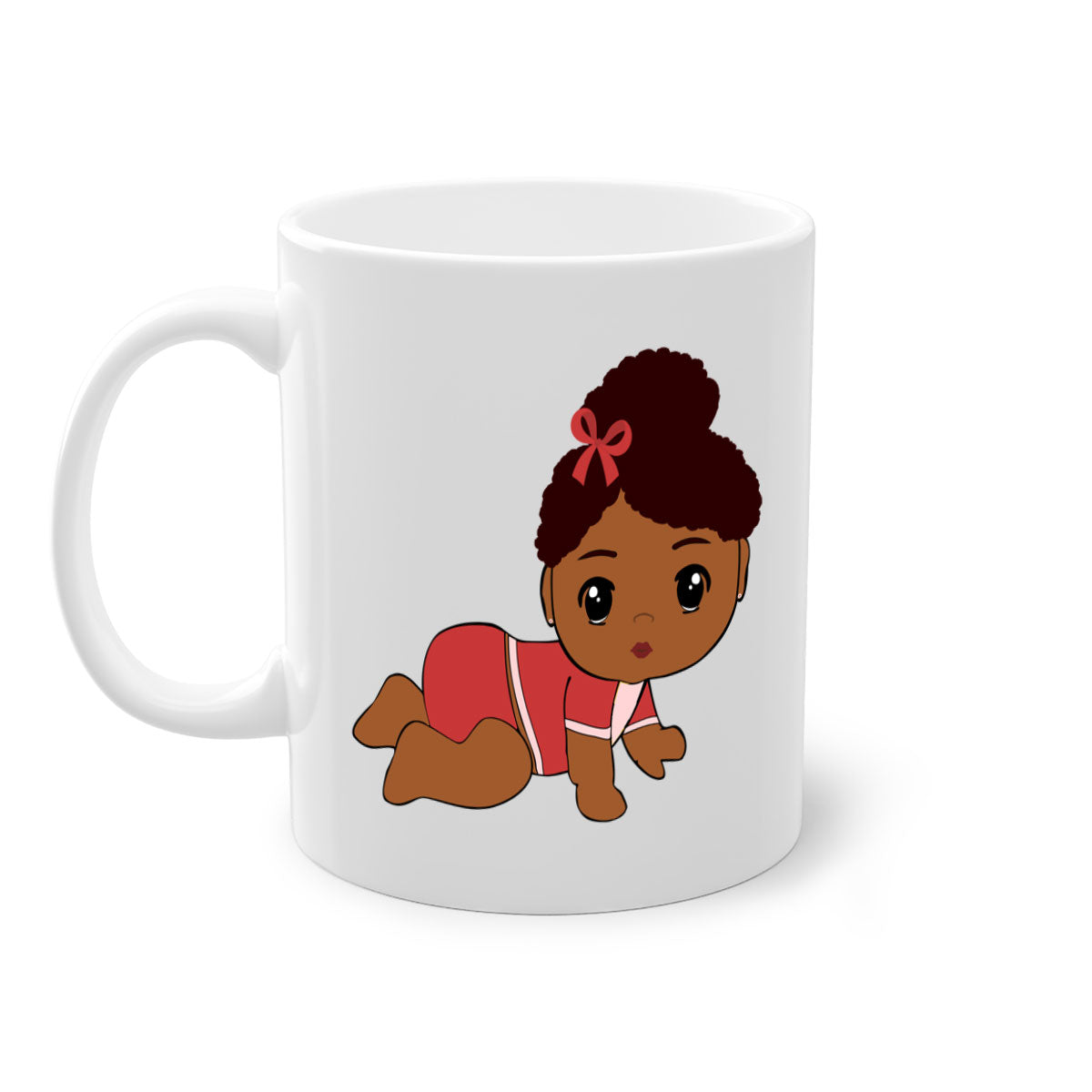 Black Baby Style 3# Mug featuring a two-tone design with a colored handle and glossy finish, available in multiple colors.