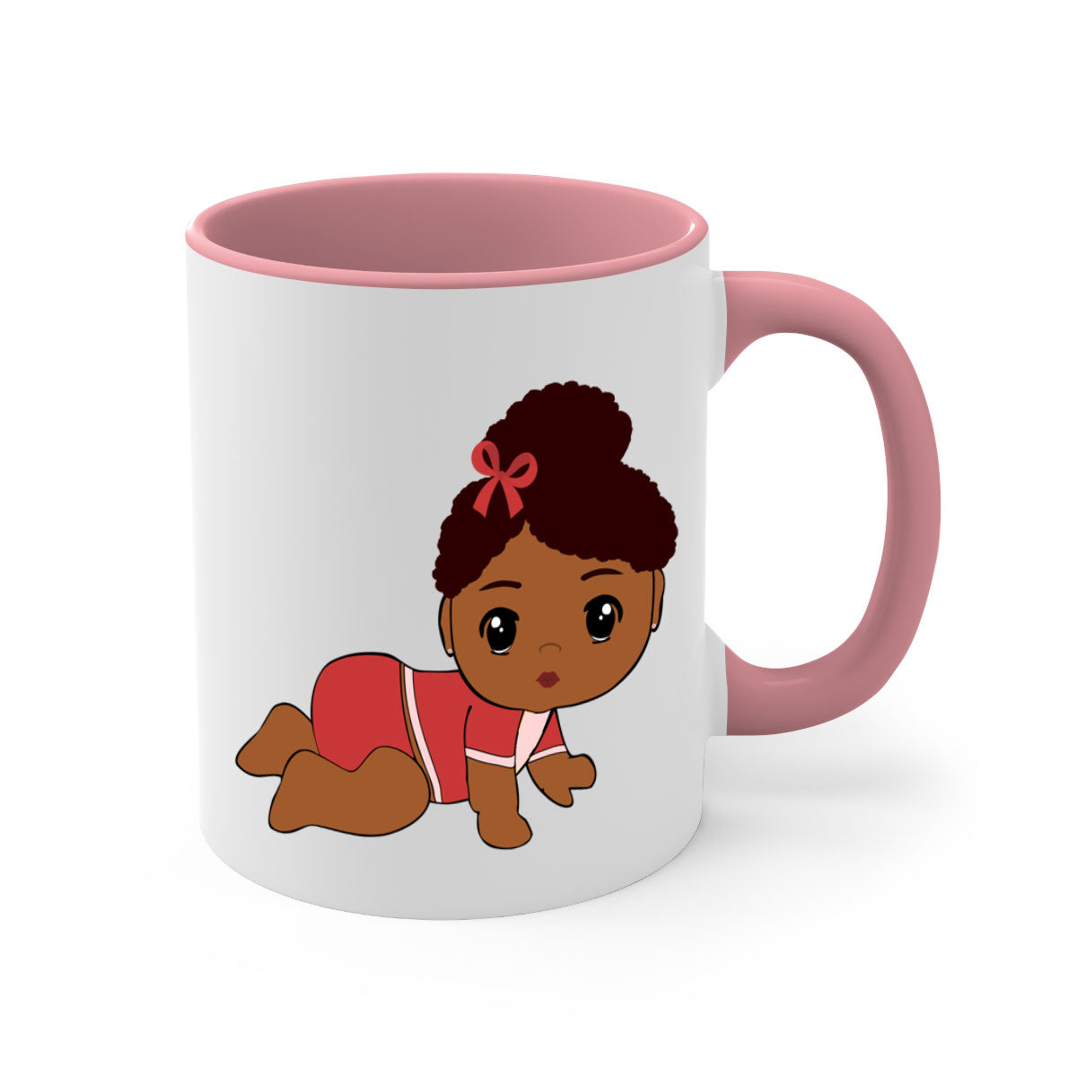 Black Baby Style 3# Mug featuring a two-tone design with a colored handle and glossy finish, available in multiple colors.