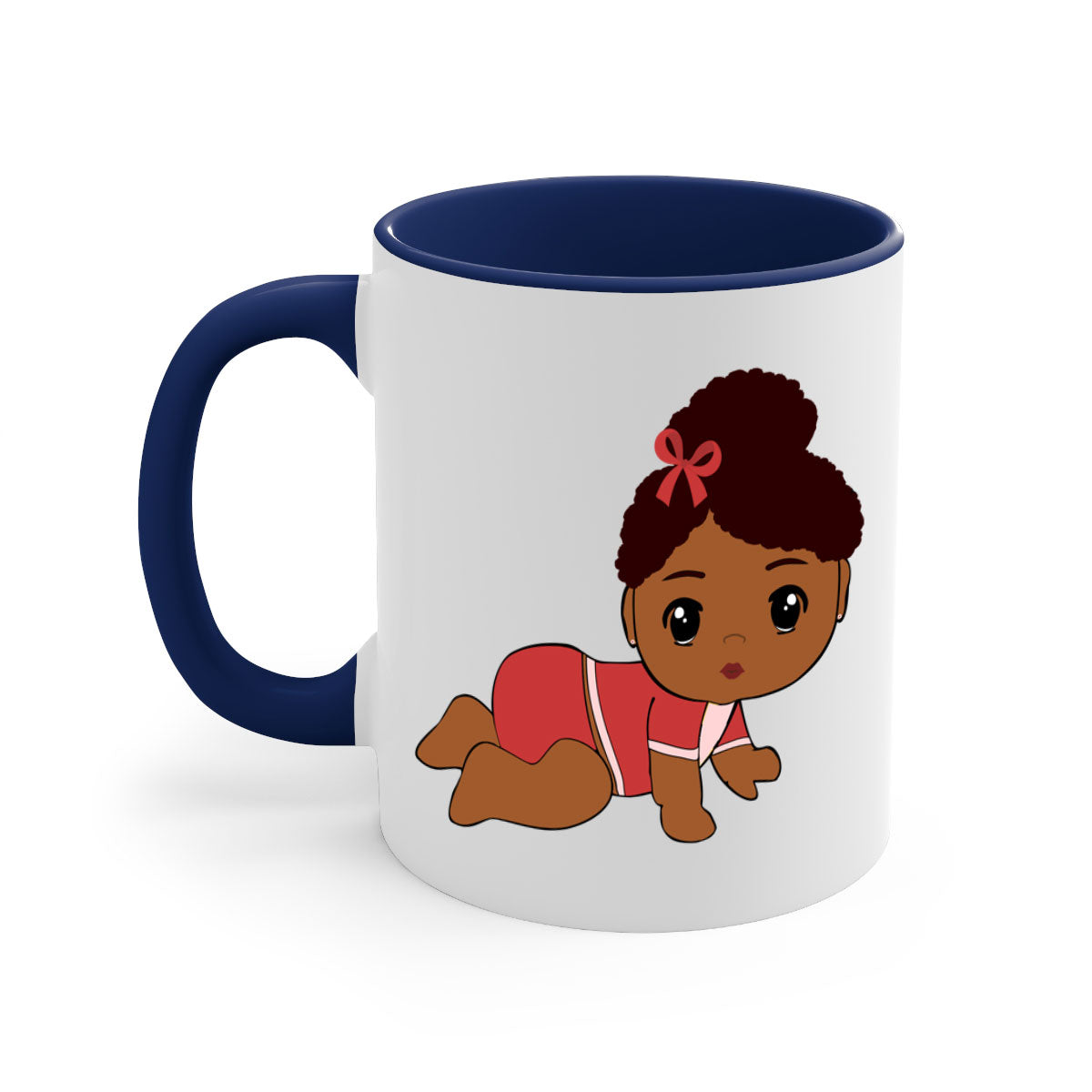 Black Baby Style 3# Mug featuring a two-tone design with a colored handle and glossy finish, available in multiple colors.