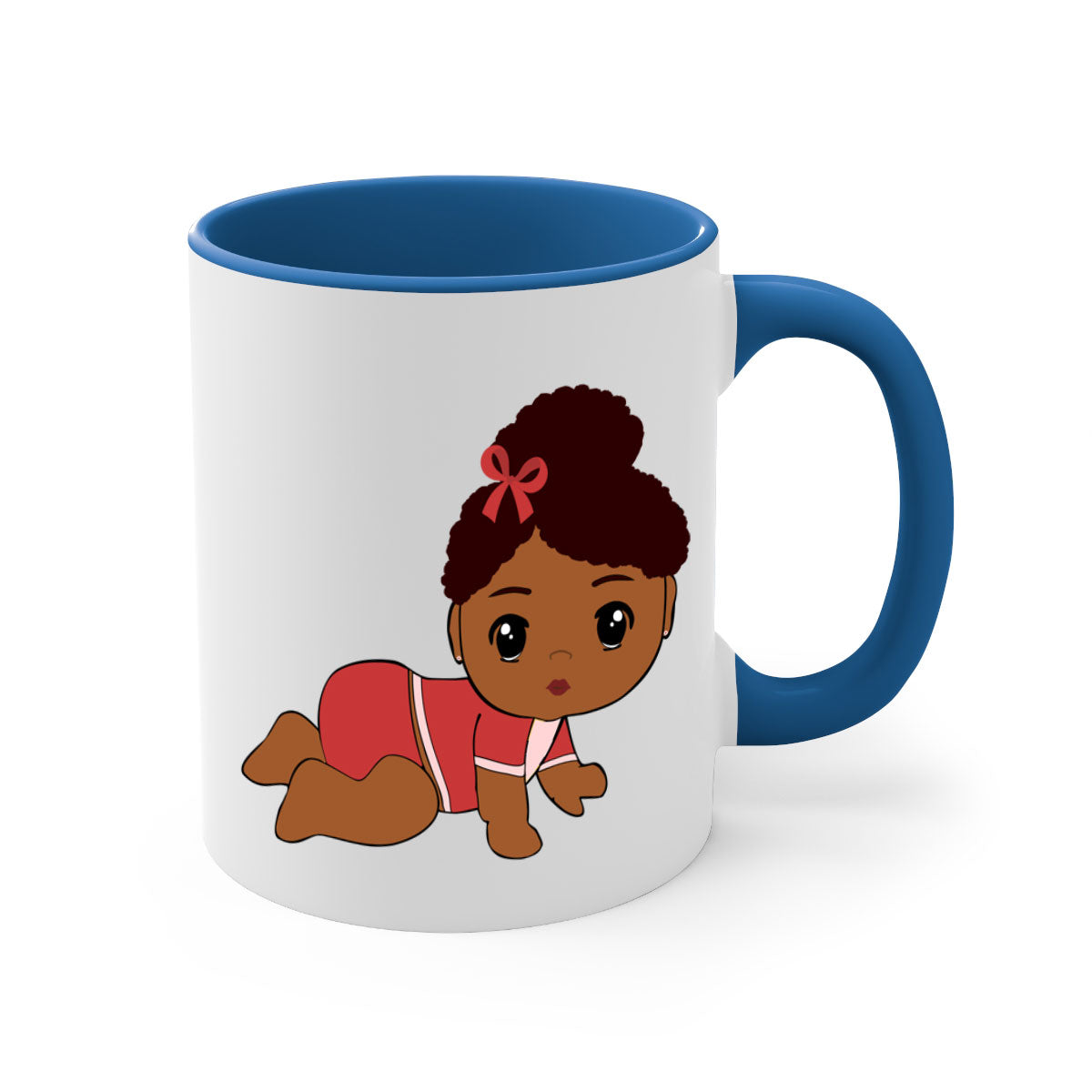 Black Baby Style 3# Mug featuring a two-tone design with a colored handle and glossy finish, available in multiple colors.