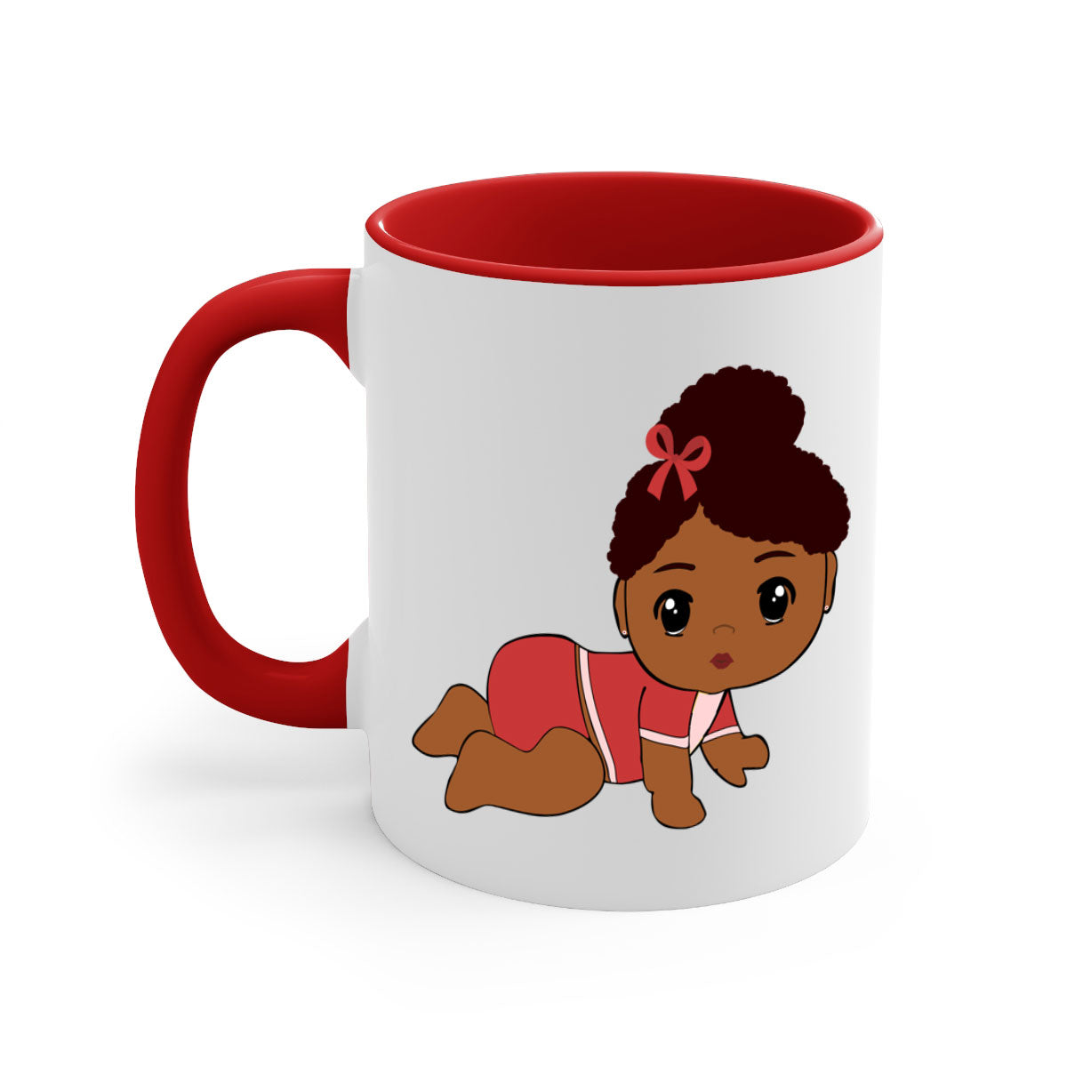 Black Baby Style 3# Mug featuring a two-tone design with a colored handle and glossy finish, available in multiple colors.