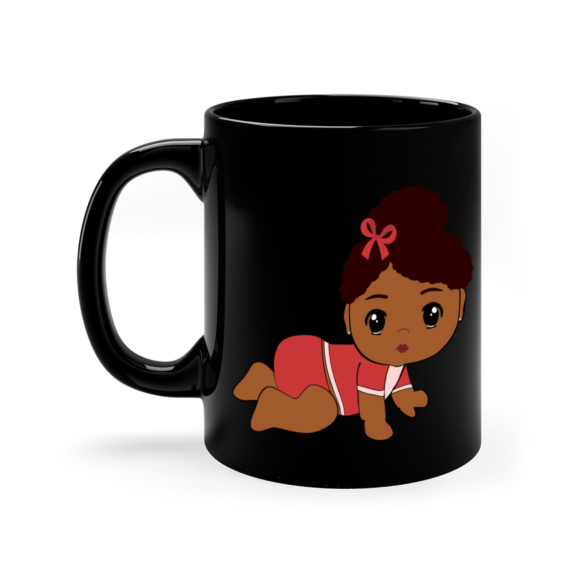 Black Baby Style 3# Mug featuring a two-tone design with a colored handle and glossy finish, available in multiple colors.