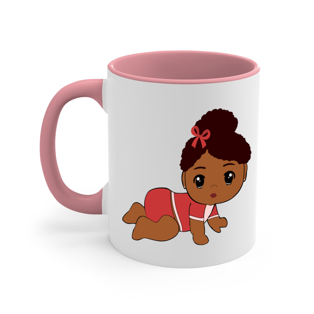 Black Baby Style 3# Mug featuring a two-tone design with a colored handle and glossy finish, available in multiple colors.