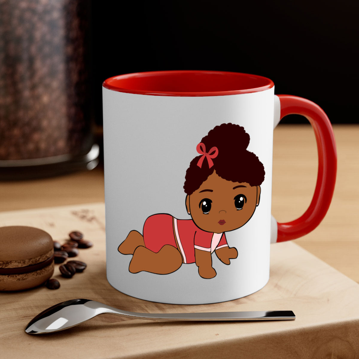 Black Baby Style 3# Mug featuring a two-tone design with a colored handle and glossy finish, available in multiple colors.