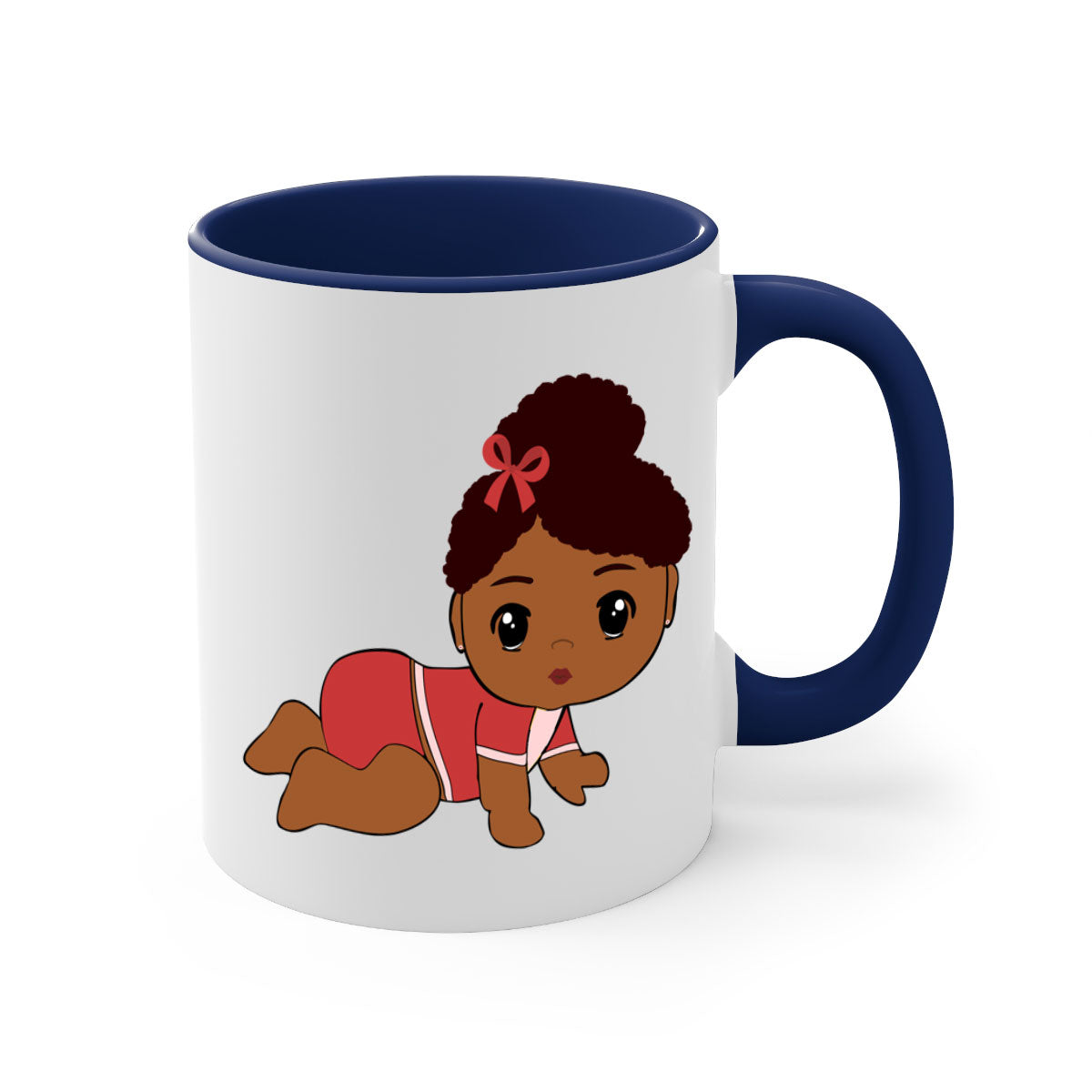 Black Baby Style 3# Mug featuring a two-tone design with a colored handle and glossy finish, available in multiple colors.