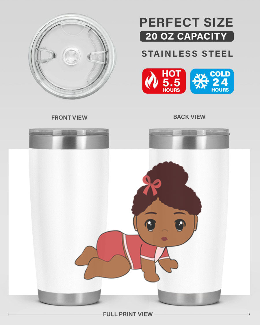 Black Baby Style 3# Tumbler, 20oz, double wall vacuum stainless steel with copper lining, featuring a press-in drink-thru lid.