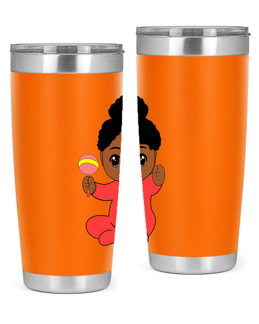 Black Baby Style 4# Tumbler showcasing double wall vacuum stainless steel design with a sleek black finish.