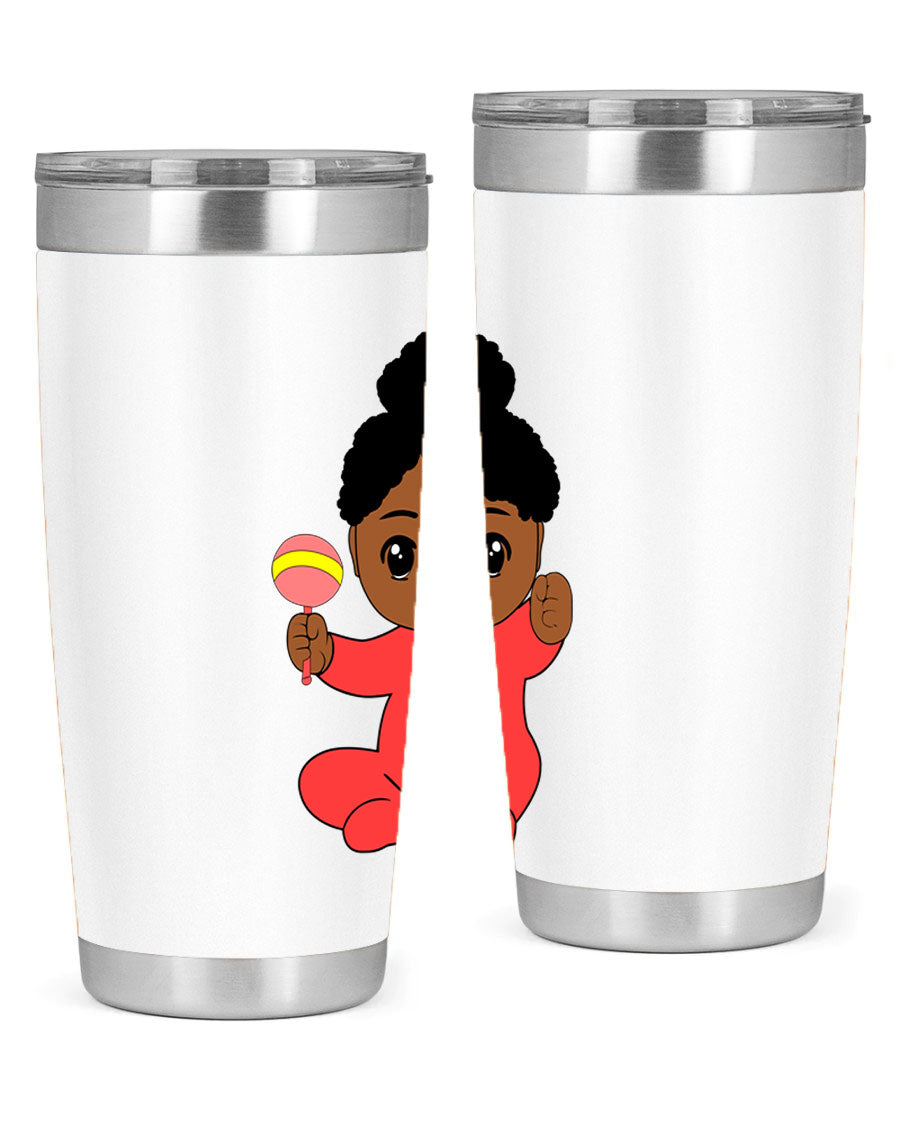 Black Baby Style 4# Tumbler showcasing double wall vacuum stainless steel design with a sleek black finish.