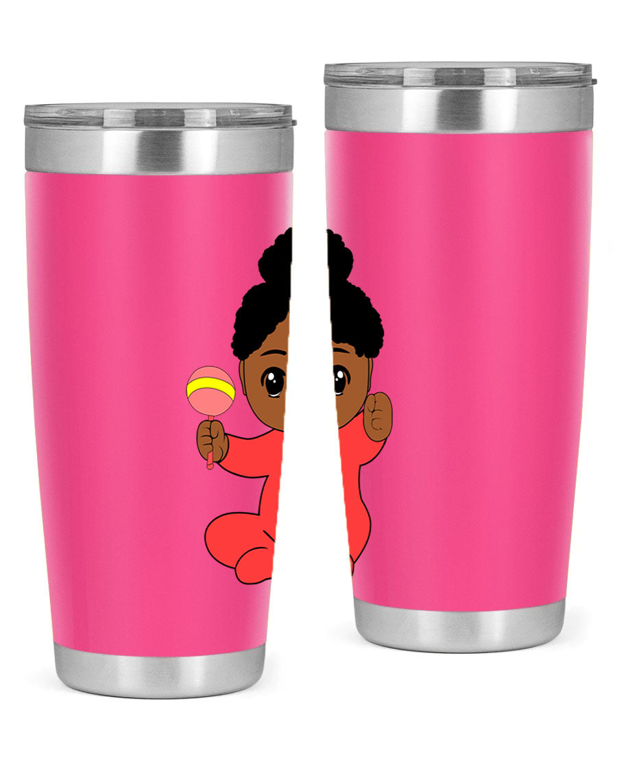 Black Baby Style 4# Tumbler showcasing double wall vacuum stainless steel design with a sleek black finish.