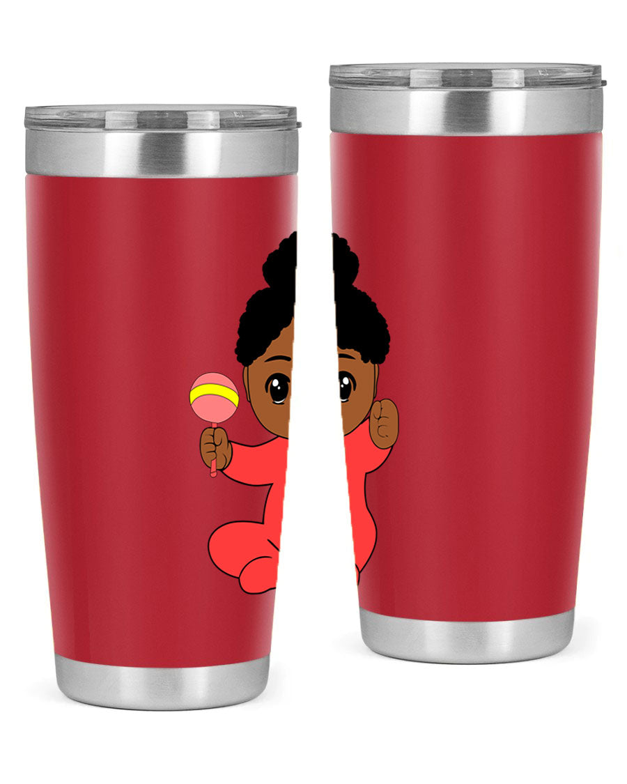Black Baby Style 4# Tumbler showcasing double wall vacuum stainless steel design with a sleek black finish.